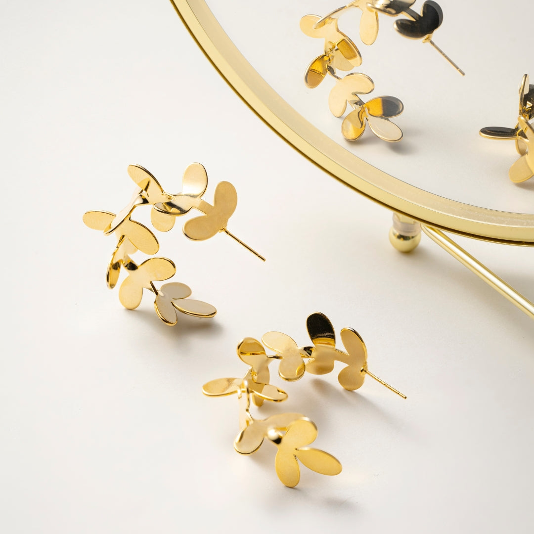 Gold Leaf Hoops