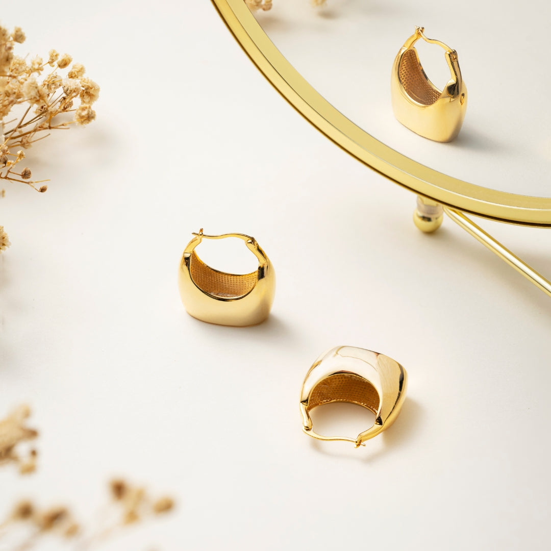 Mini Tote Gold Hoop Earrings