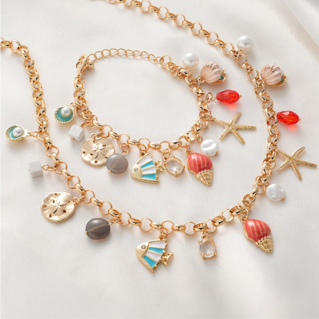 Shell Yeah! Charm Necklace & Bracelet Set