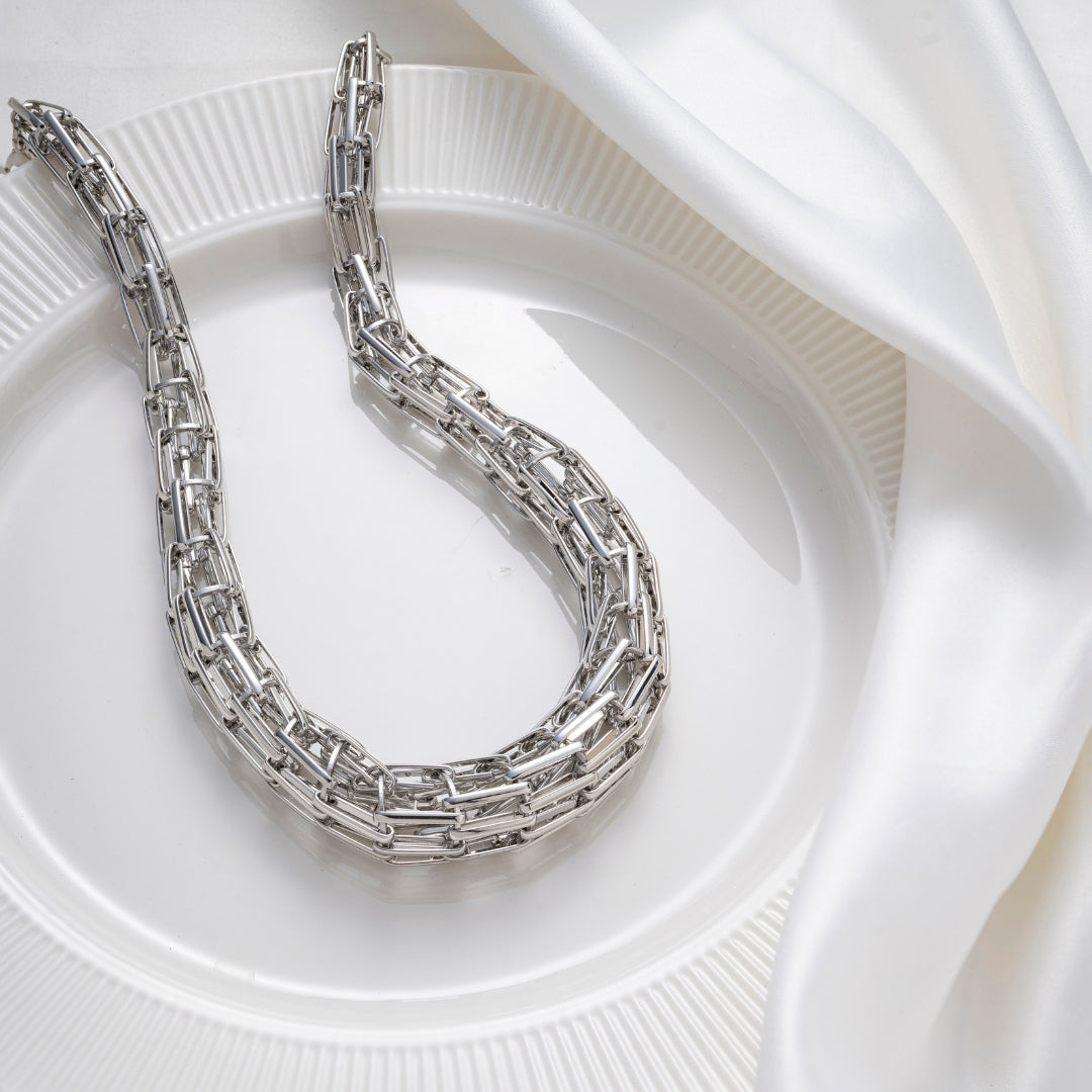 Tokyo Luxe Silver Neckpiece