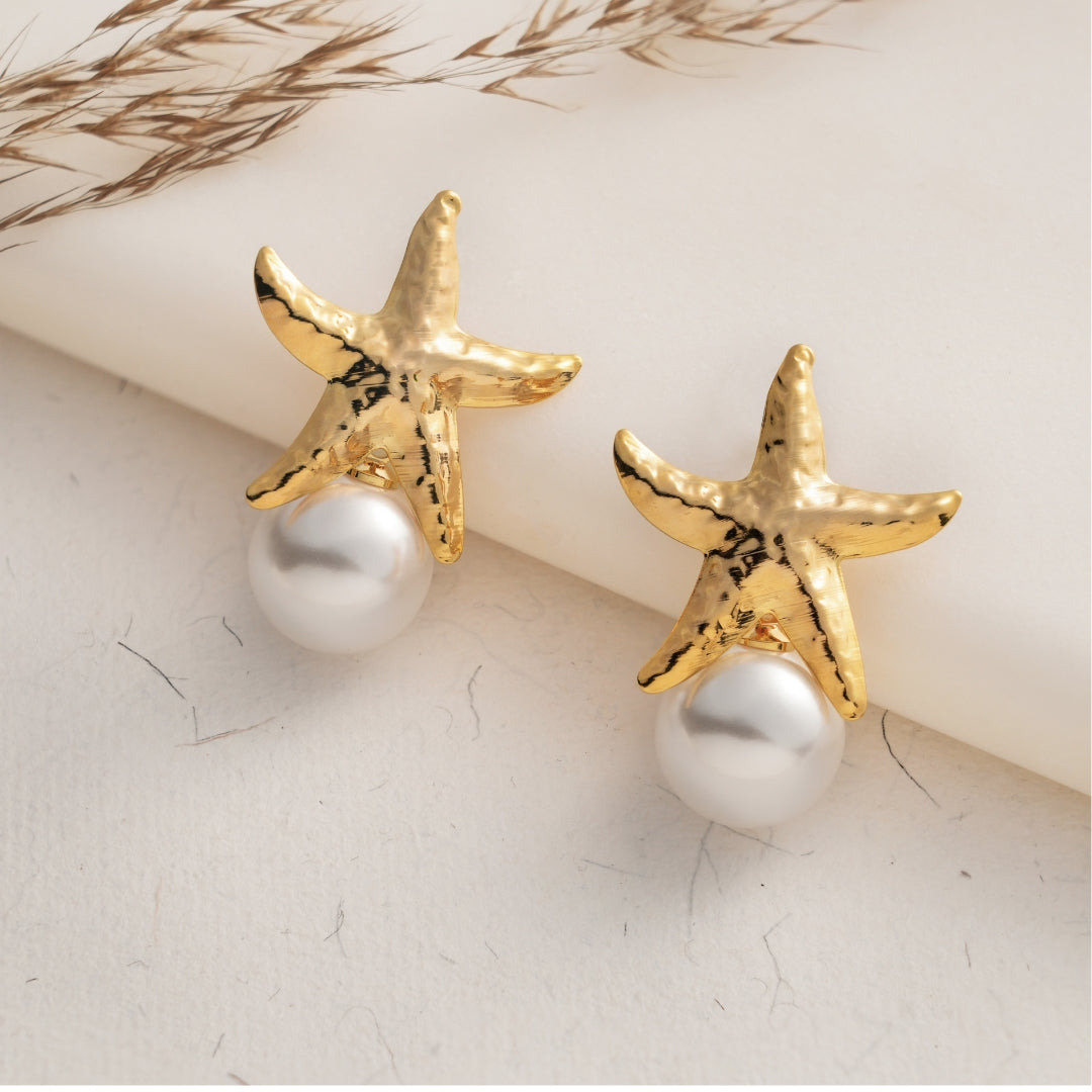 Starfish Pearl Earrings