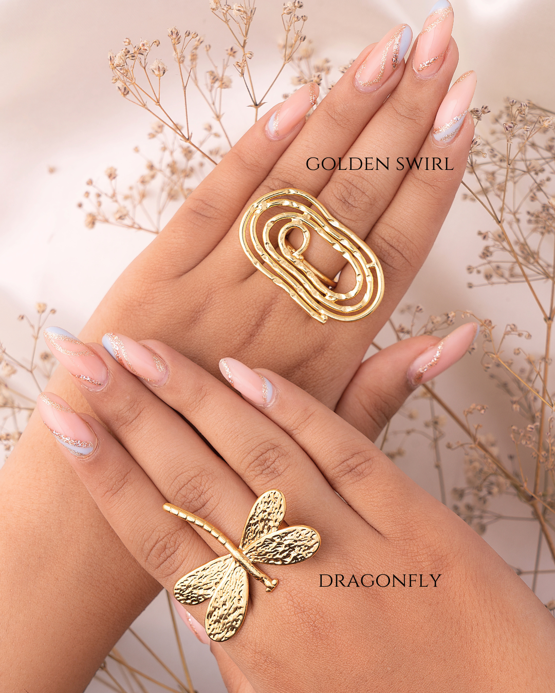Golden Swirl Ring