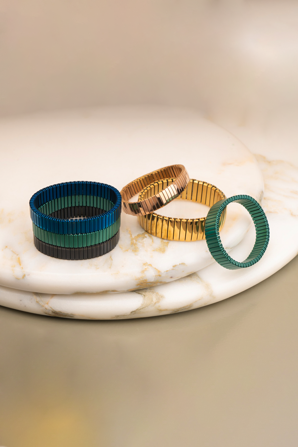 Thick Gold Stretch Bracelet