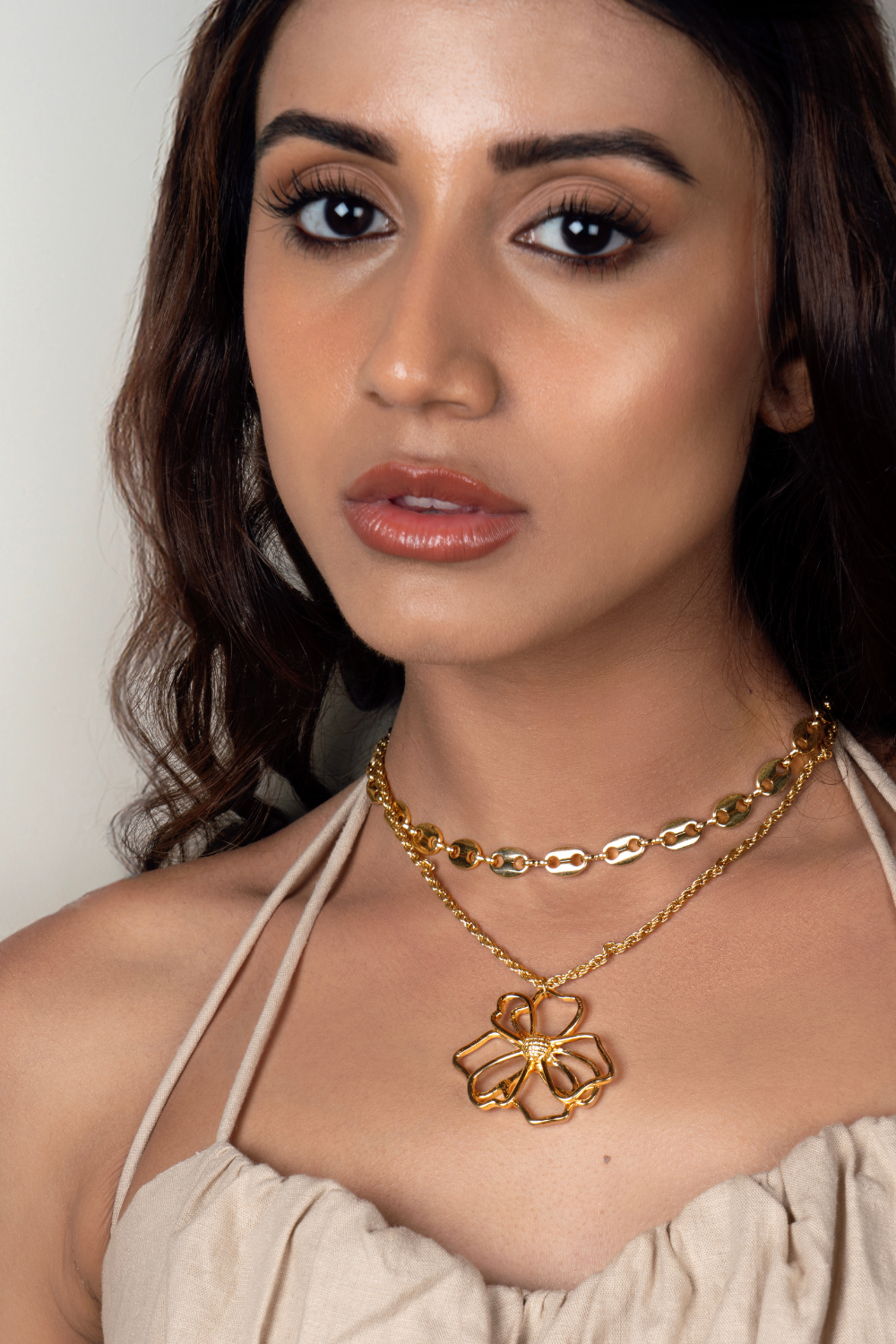 Rosa royale layered neckpiece