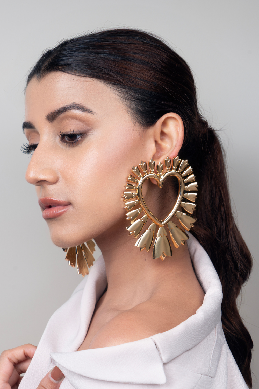 Oversize Luxe heart earrings