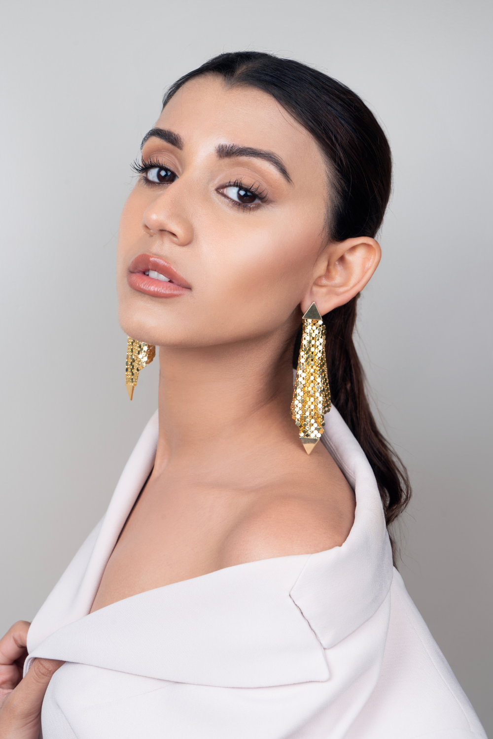 Golden cascade earrings