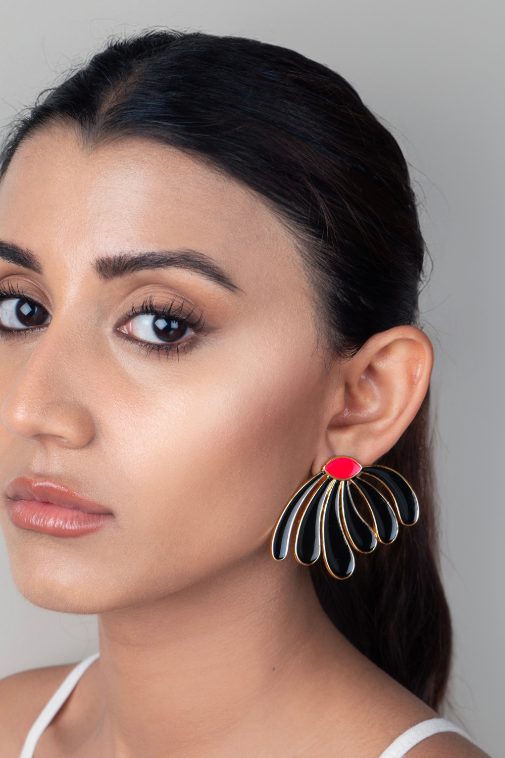 Noir Floral Earrings