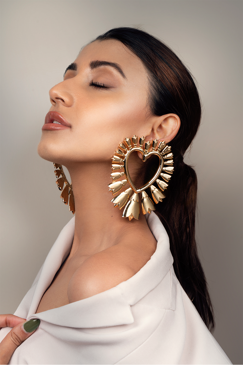 Oversize Luxe heart earrings