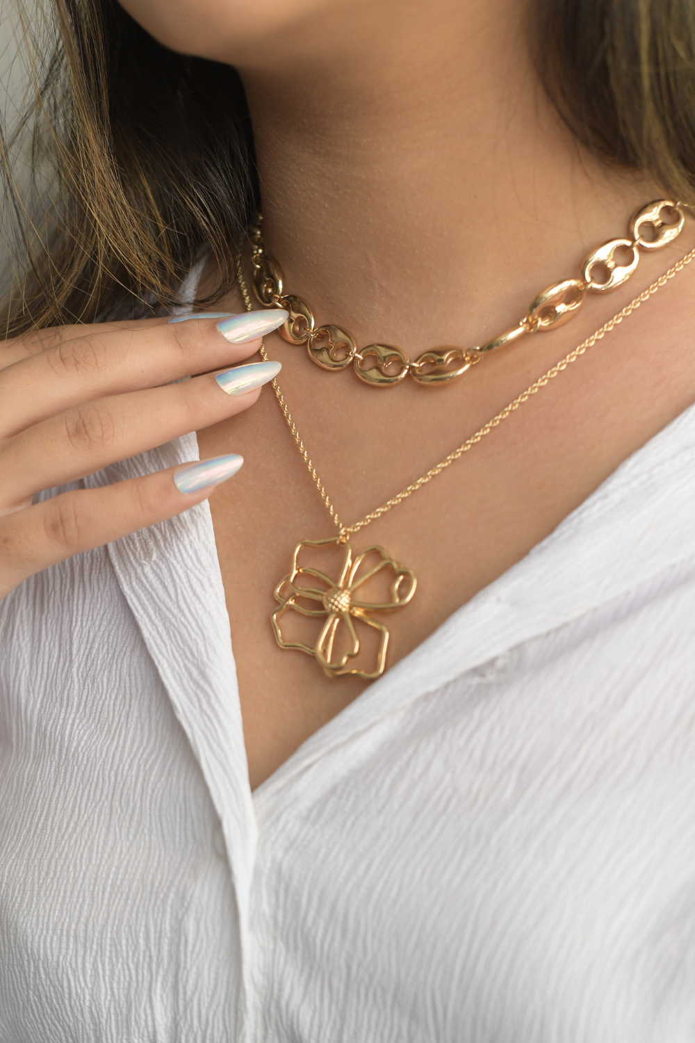 Rosa royale layered neckpiece