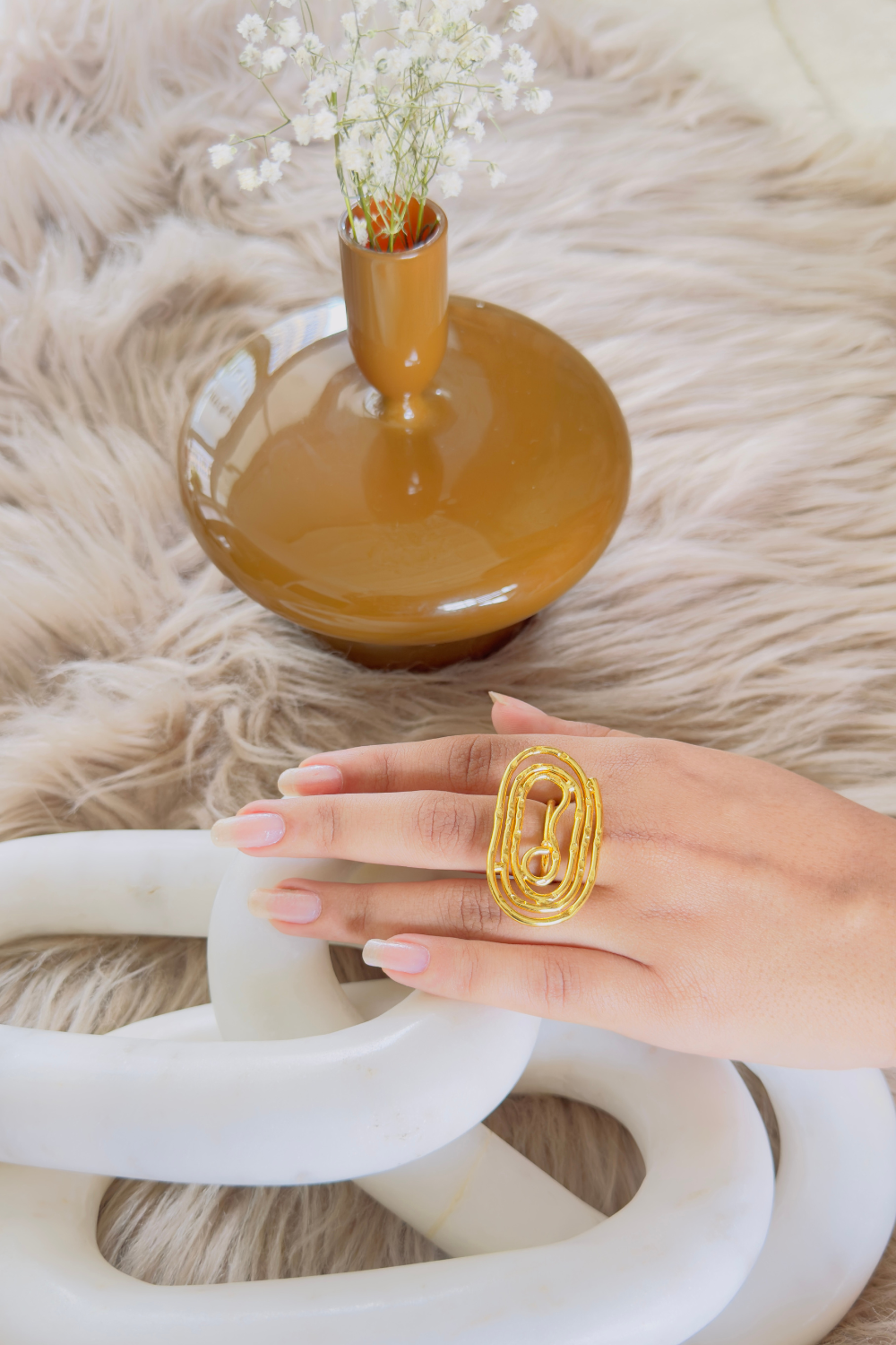 Golden Swirl Ring
