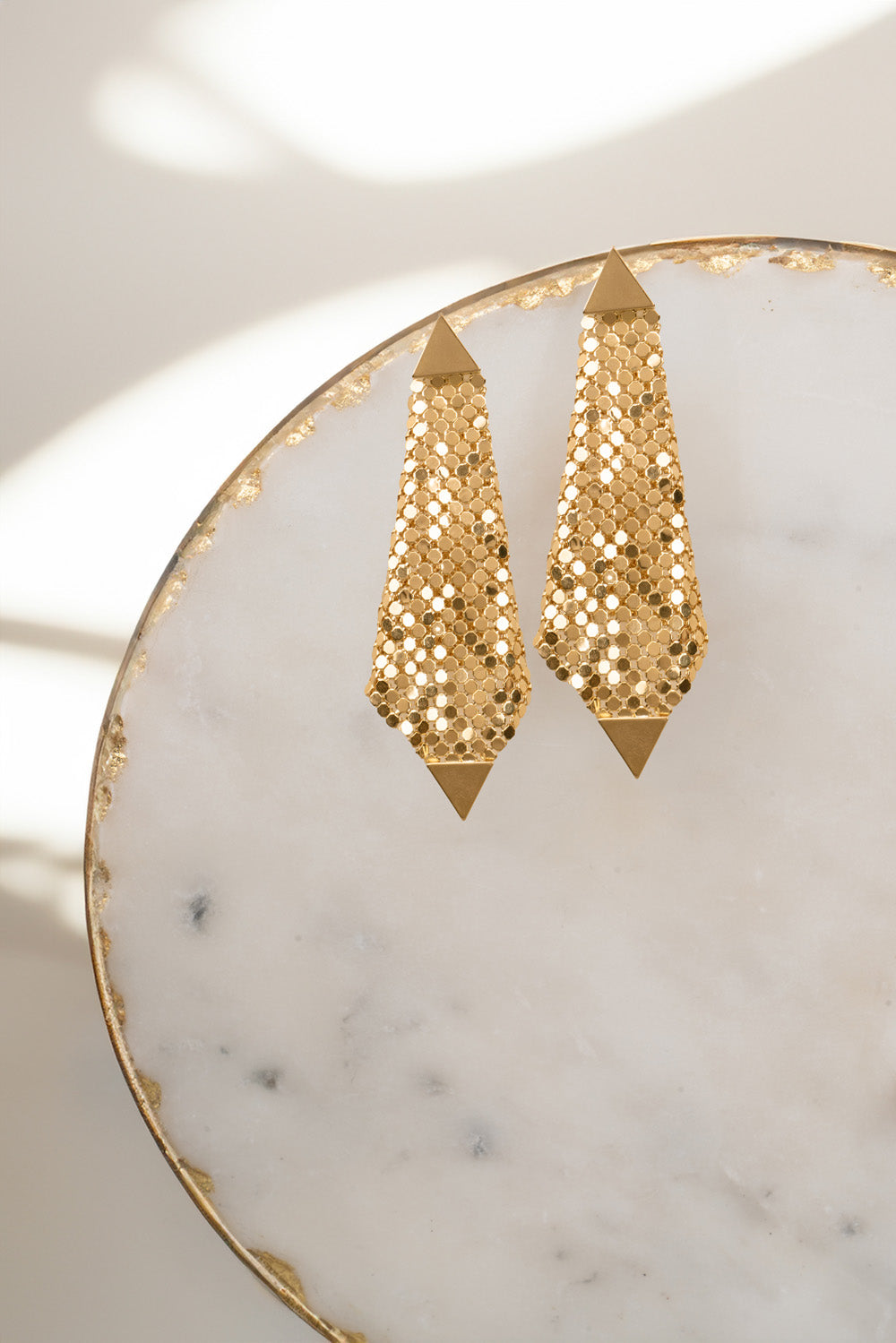 Golden cascade earrings
