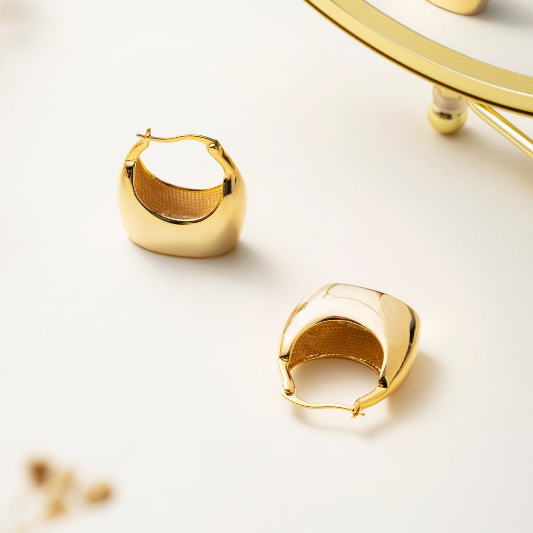 Mini Tote Gold Hoop Earrings